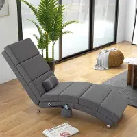 Sweiko Massagesessel Relaxsessel Liegesessel 8 Vibrationspunkte, 5 Modi, 8 Vibrationspunkte, 56 x 168 x 84 cm, Grau