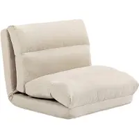 HOMCOM Bodenstuhl Bodensessel mit 6-Stufig Verstellbarer Rückenlehne, Beige