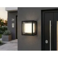 Smartwares OOL-50014, Wandbeleuchtung für den Außenbereich, Schwarz, Aluminium, IP44, LED, 12 W