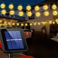 Lapamax 9.5M 50LEDs Solar Lichterkette Kugel LED Beleuchtung mit 8 Modi Garten Party Hochzeit Außen Deko, Warmweiß