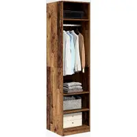 Markenlos Kleiderschrank aus antikem Holz, 50 x 50 x 200 cm