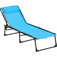 BundiGlassware Sonnenliege, klappbar, atmungsaktiver Bezug, Metallrahmen, 189 x 58 x 30 cm, Blau