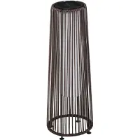 Outsunny Solarlampe, Rattan Solarleuchte LED Gartenleuchte mit Lichtsensor