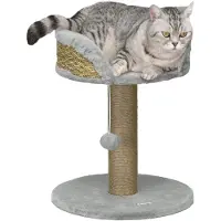 PawHut Kratzbaum klein, 49 cm Katzenbaum, Katzenkratzbaum mit Spielball, Kaffee
