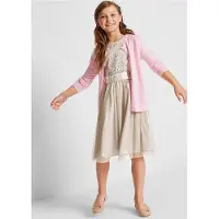 Bonprix Midikleid für festliche Anlässe, Regular Fit, mehrlagiger Rockteil mit Falten