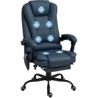 Vinsetto Bürostuhl mit 7 Punkt Massage, ergonomischer Chefsessel Blau