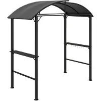 Outsunny Grillpavillon 233 x 110 x 235 cm winddicht Gartenpavillon Gartenlauben