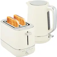 HOMCOM Wasserkocher Toaster Set Frühstück-Set mit 1,7L Wasserkocher Beige