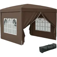 Outsunny Pavillon ca.3x3m, wasserabweisend Stabil Winterfest Pop-up Faltpavillon