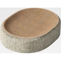 Markenlos Kratzbrett für Katzen, 60 x 40 x 8 cm, oval, Kratzbrett für Katzen, oval, Katzenbett, natürliche Pflege, Krallen, Schleifen, Schutz von Möbeln, abriebfestes Motiv, Kratzfest