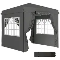 Outsunny Pavillon 2,5x2,5m wasserabweisend Stabil Winterfest Pop-up Faltpavillon