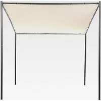 Markenlos Pergola aus Stahl in Beige und Schwarz, 282 x 294 cm für Garten und Terrasse