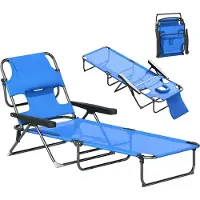 BundiGlassware Sonnenliege Gartenliegen Relaxliege, klappbar, wetterbeständig, 194 cm x 72 cm x 31 cm, Schwarz + Dunkelblau