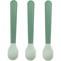 Done by Deer - Foodie Easy-Grip Babylöffel 3-er Pack - Grün - 14 x 2,5 x 1 cm