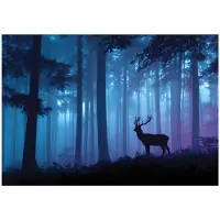 WALLARENA Fototapete Wald in Blau | Gr.: 300 x 210 cm