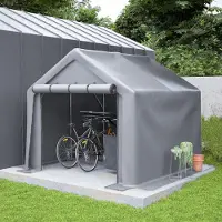 GIHAUVIA Geräteschuppen Fahrradschuppen Fahrradgarage Wetterfest Fahrradgarage Carport Zelt Mit UV Schutz 244 x 241×217cm
