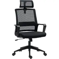 HOMCOM Bürostuhl Ergonomisch Drehstuhl mit Armlehne, Verstellbar Kopfstütze