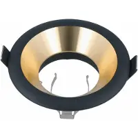 LED line Einbaustrahler GU10 Set Einbauleuchten Rahmen Einbauspots Ø75mm Bohrloch Schwarz / Gold inkl. GU10 5W LED Leuchtmittel Neutralweiß mit Fassung