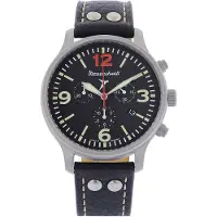 Messerschmitt ME-3H205R12-L Herren-Fliegeruhr Chronograph Lederband Schwarz