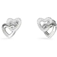 GUESS JUBE06015JWRHT/U Damen-Ohrringe Ohrstecker Herzen Silberfarben