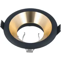 LED line Einbaustrahler GU10 Set Einbauleuchten Rahmen Einbauspots Ø75mm Bohrloch Schwarz / Gold inkl. GU10 5W LED Leuchtmittel Kaltweiß mit Fassung