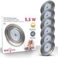 B.K.Licht 6 Einbaustrahler 230V dimmbar ultra-flach Einbau-Spots Lampen Deckenleuchten SET