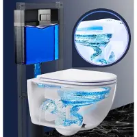 Stilform Soho Whirlflush Hänge Wand WC Spülrandlos Toilette Weiß Matt mit WC-Sitz