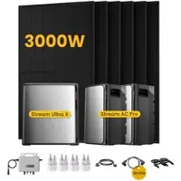 EcoFlow Stream Ultra X, Solaranlage mit Speicher, mit 6 x 500W Bifazialen Solarmodulen, by Powerness - Stream Ultra X + 2 x Stream AC Pro | 7680Wh / 4 x Smart Plug / Standardversand