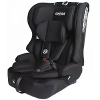 Nania RIO i-Size Kindersitz Gruppe 1/2/3 (76-150 cm) mit Reducer, schwarz, vorwärtsgerichtet, 5-Punkt-Gurt, 10-fach Kopfstütze, R129