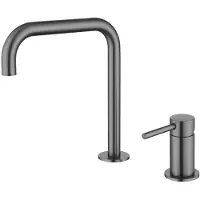 Pure.Sink Luxion 2-Loch-Küchenarmatur in Gun Metal mit U-förmigem Auslauf PLX2HU-61