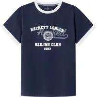 Hackett London für Jungen. HK5000030 Sailing Club T-Shirt 1983 navy blau (K03), Schwarz, Lässig, Baumwolle, Kurzarm, Kinderbekleidung