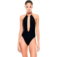 Emporio Armani für Damen. 7W001061_AF20663 Wassersport-Badeanzug schwarz (M), Lässig, Synthetisch, Strandbekleidung, Ärmellos / Hosenträger