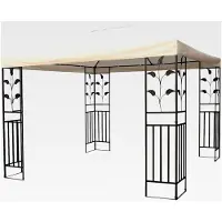 Markenlos Wasserdichtes Pavillon-Ersatzdach mit PVC-Beschichtung 3 x 3 Meter - beige - Universelles Pavillondach - Sonnenschutz für Gartenpartys