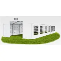 Markenlos Partyzelt 6x12m Wasserdicht Weiß Zelt 560g/m² PVC Plane Ganzjährig Gartenzelt Winterfest