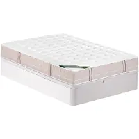 Vente-unique Bett-Set 160 x 200 cm - Bettkasten Weiß + Taschenfederkernmatratze 5-Zonen mit Memory-Schaum-Auflage und anti-Bettwanzen-Bezug, Höhe 24 cm - VIREVO von NATUREA