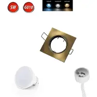 LED line Einbaustrahler GU10 Ø75mm Bohrloch Alu inkl. GU10 5W Warmweiß 350 Lumen LED Leuchtmittel Patin Eckig