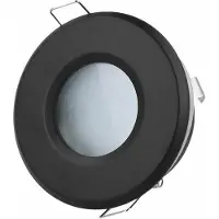 LED line IP65 Deckenleuchte Einbaurahmen 83Ø Wasserdicht Einbaustrahler Spot Rund Schwarz aus Aluminium mit Fassung GU10 5W Leuchtmittel Warmweiß