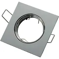 LED line Einbaustrahler GU10 Ø75mm Bohrloch Alu inkl. GU10 5W Neutralweiß 350 Lumen LED Leuchtmittel Chrome Eckig