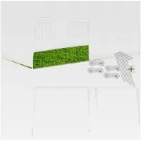 Markenlos Pavillon 3x6 mit 5 Seitenteilen, Fenstern, wasserdichter Plane, UV-Schutz, Partyzelt, Balkon-Sonnenschutz, Überdachung für Terrasse, Unterstand - weiß