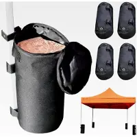 Markenlos Gewichtstaschen 4er Set Beschwerungssäcke für Faltzelt, zum Befüllen mit z.B. Sand (je 25 kg), wasserfestes Oxford-Material, 52x31 cm (ohne Füllung)