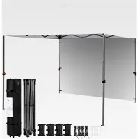 Markenlos Faltpavillon 3x3m mit 1 Seitenwand, Pop Up Pavillon wasserdicht, stabil und wetterfest, höhenverstellbar UV-Schutz 50+, Faltzelt für Camping und Garten, Weiß