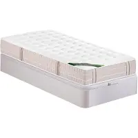 Vente-unique Bett-Set 90 x 190 cm - Bettkasten Weiß + Taschenfederkernmatratze 5-Zonen mit Memory-Schaum-Auflage und anti-Bettwanzen-Bezug, Höhe 24 cm - VIREVO von NATUREA