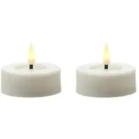 MARELIDA LED Maxi Teelichter XL Jumbo Outdoor mit Timer D: 6,5cm weiß 2er Set