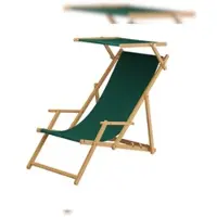 Erst-Holz Gartenstuhl grün Sonnenliege Strandstuhl Sonnendach Kissen Deckchair Holz Gartenmöbel 10-304NSKH