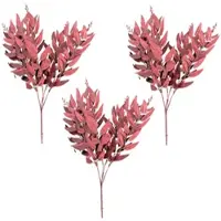 Layba Kunst-Eukalyptus Zweige Burgund 3er Set – ca. 50 cm Dekozweige