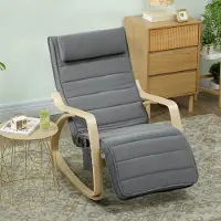 SUGIFT Schaukelstuhl mit Massage und Heizung, Relaxsessel Massagesessel, Polyester Grau | 106 x 67 x 92 cm | 8-Punkt-Vibration | Fernbedienung