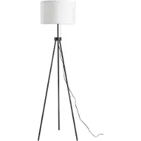 HOMCOM Stehlampe Stehleuchte Standleuchte E27 37x37x152cm (Schwarz+Weiß)