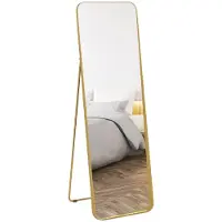 HOMCOM Ganzkörperspiegel 160 x 50cm Gewölbter Standspiegel mit Bruchsichere Glas