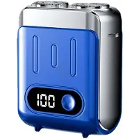 Dopwii Elektrischer Mini Rasierer Herren, Doppel-Klingen Magnetkopf, 9000 U/min Motor, IPX7 wasserdicht, LED Display, trocken & nass, kompakt für Reisen