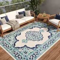 Tapiso Teppich PATIO Outdoor – Balkon und Terrassen Teppich, wetterfest & pflegeleicht 90 x 150 cm